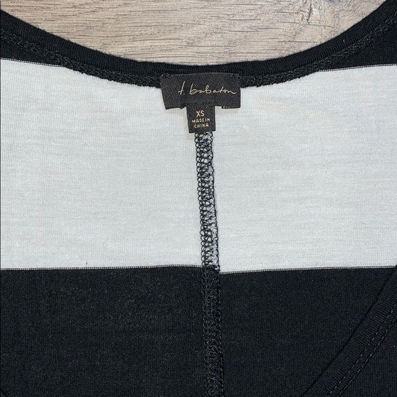 Babaton Black & White Stripe Tee XS - Picture 3 of 8